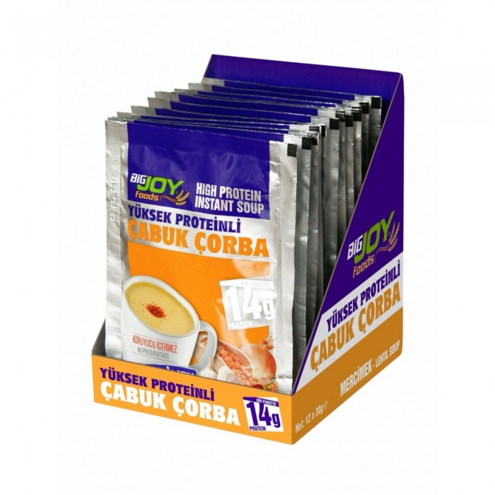 BİG JOY YÜKSEK PROTEİNLİ ÇABUK ÇORBA (30 GR) - 12 ADET